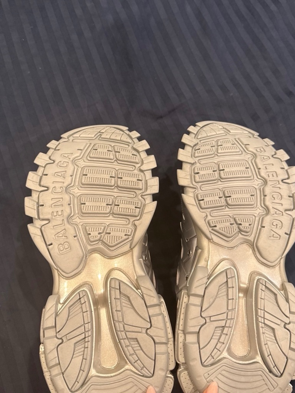 Balenciaga Metallic Silver Lace-Up Track Sneakers brand new with box size men 8 - Picture 6 of 8
